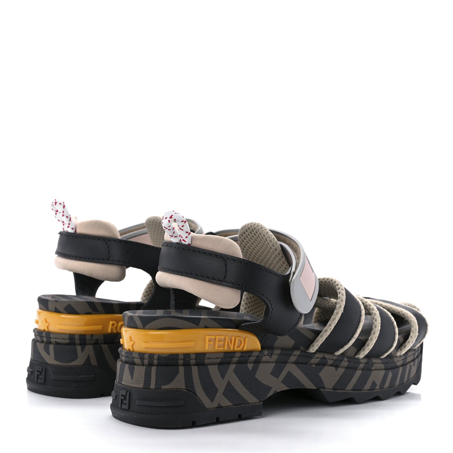 Vitello T Rex Platform Sandals 38.5 Black