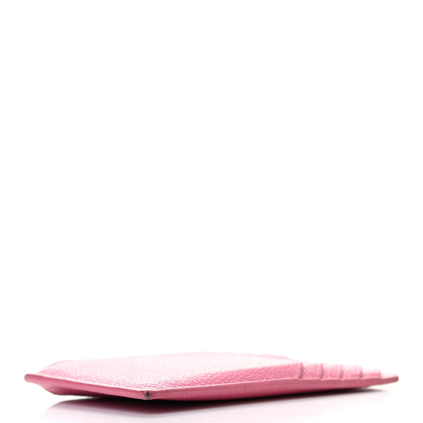 Grained Calfskin 5 Fragments Zip Pouch Card Holder Indian Pink