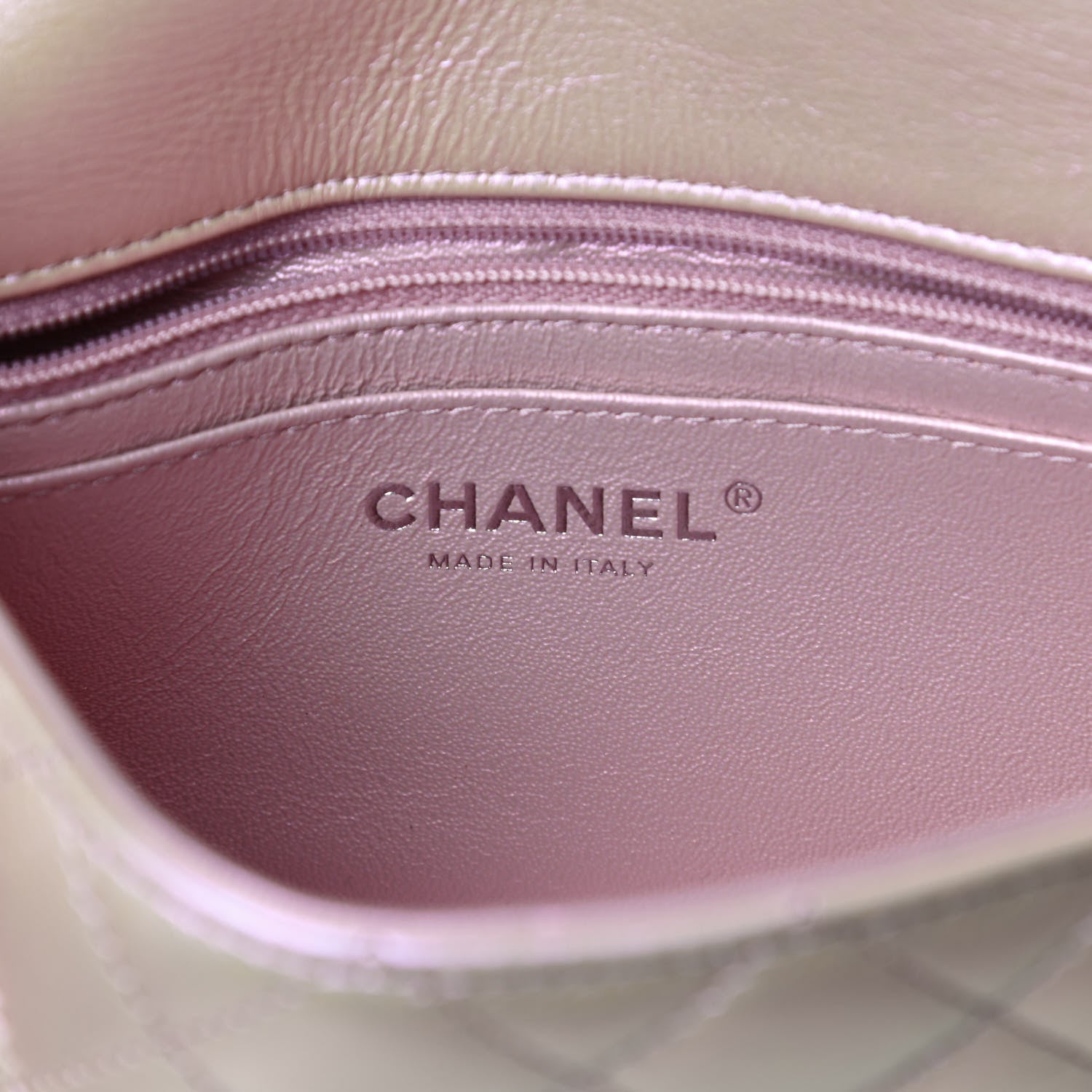 Chanel Iridescent Calfskin Quilted Mini Rectangular Flap Pink 6 of 15
