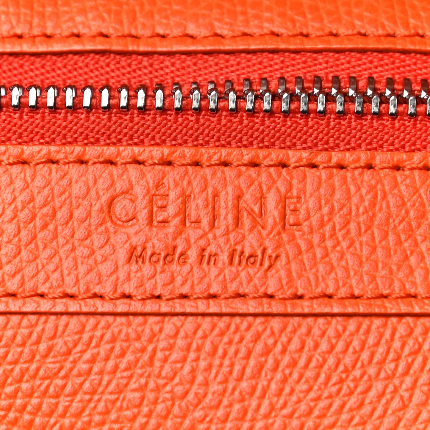 Grained Calfskin Small Vertical Cabas Orange