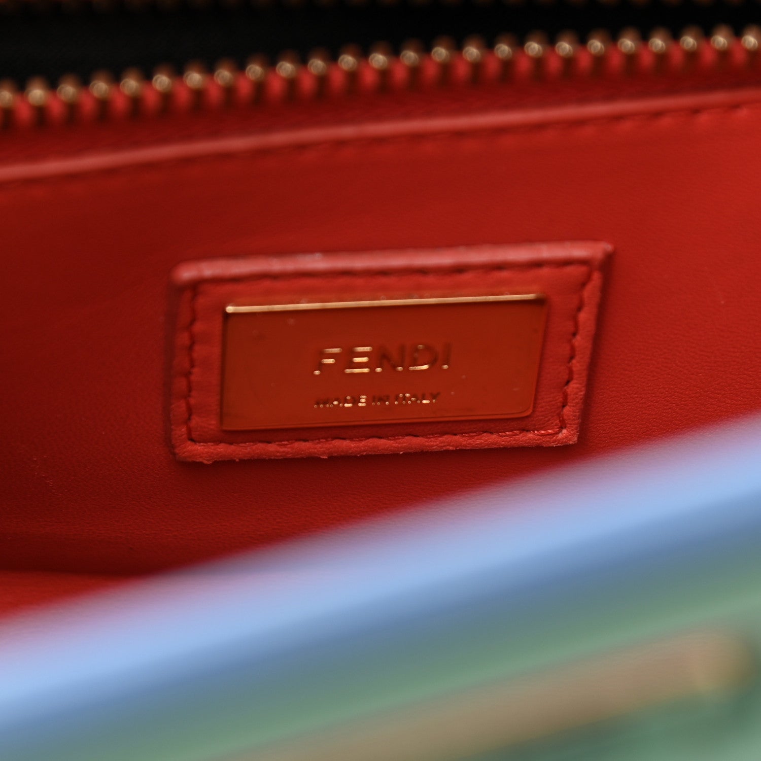 Fendi Vitello Morgan Shiny Nappa Medium Peekaboo Iconic Satchel Maldives Papavero 6 of 14
