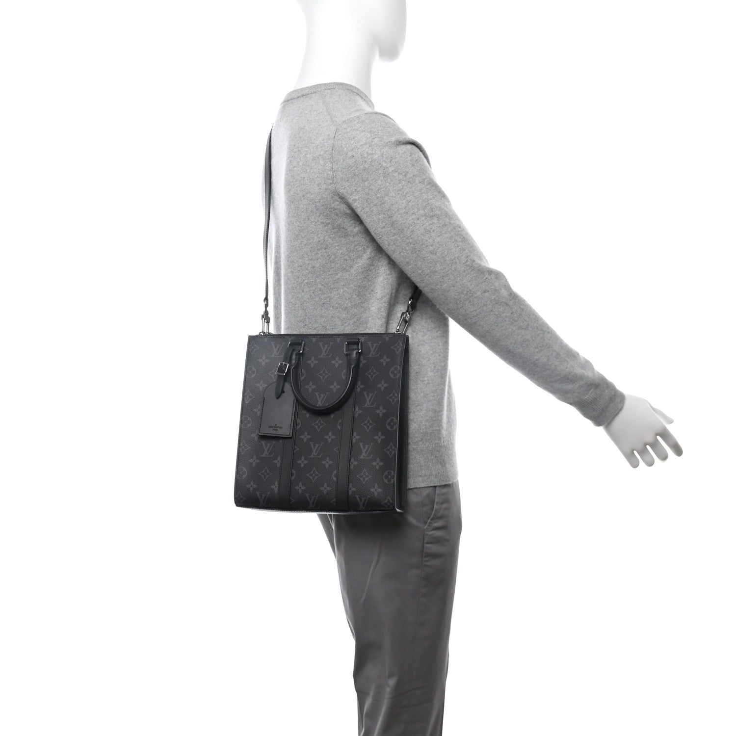 Louis Vuitton Monogram Eclipse Sac Plat Cross 2 of 11