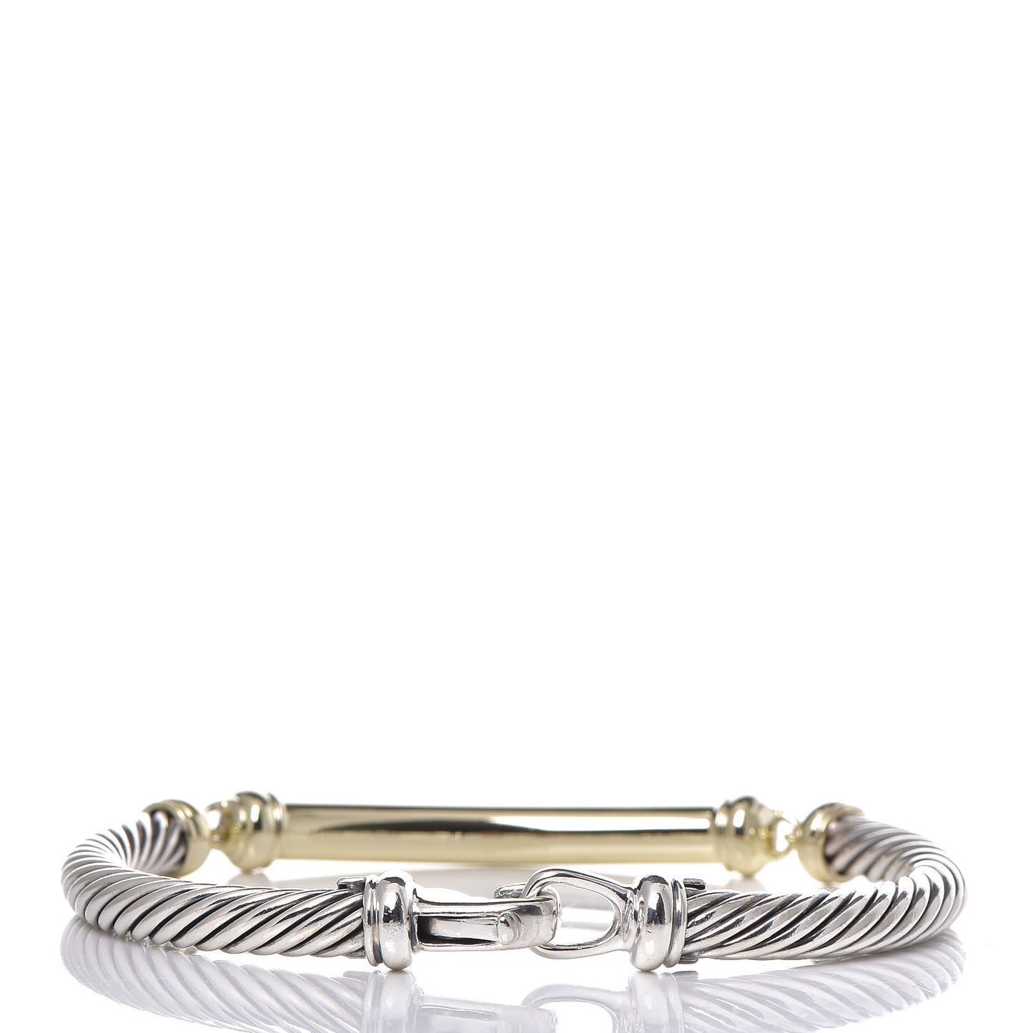 Sterling Silver 14K Yellow Gold 5mm Metro Cable Bracelet