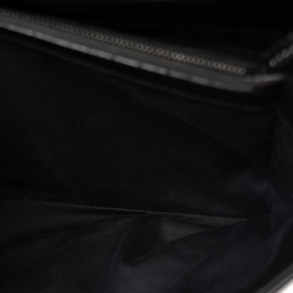 Saint Laurent Calfskin Y Quilted Monogram Monochrome Medium Loulou Chain Satchel Black 5 of 12