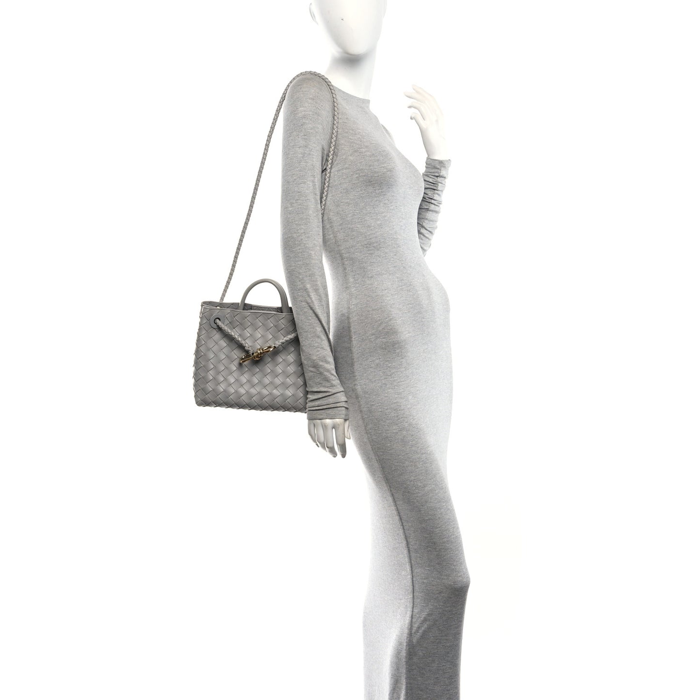 Nappa Intrecciato Small Andiamo Shoulder Bag Sterling