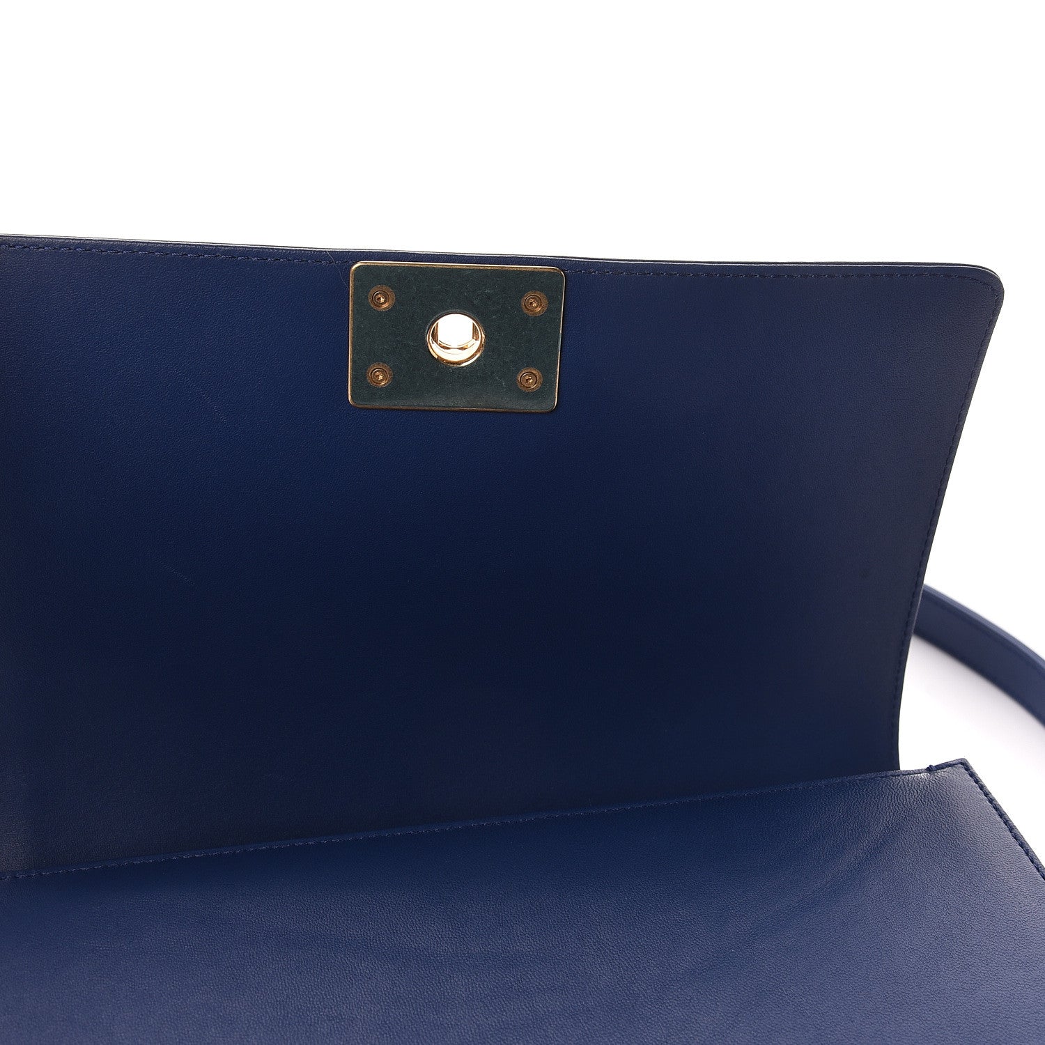 Chanel Lambskin Quilted Medium Boy Flap Dark Blue 11 of 13