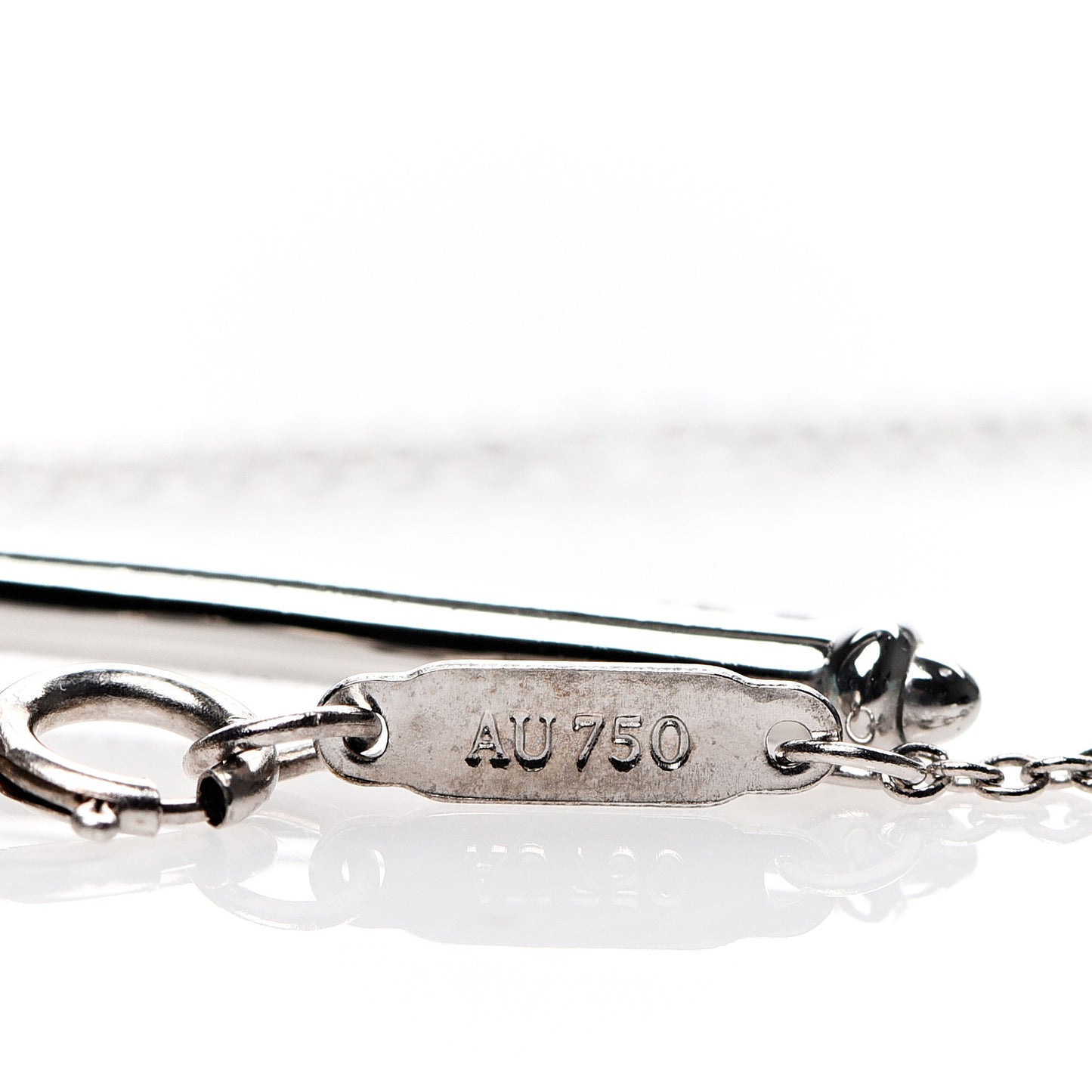 18K White Gold Diamond Atlas Key Pendant Necklace