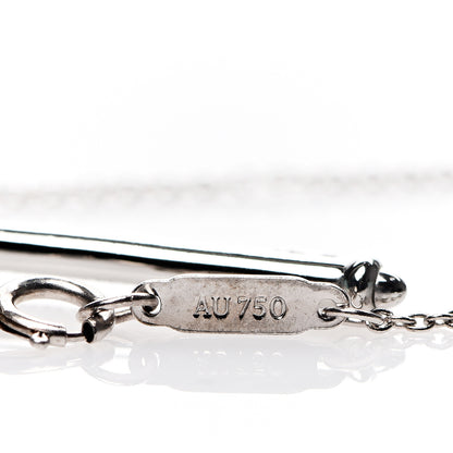 Tiffany 18K White Gold Diamond Atlas Key Pendant Necklace 6 of 8