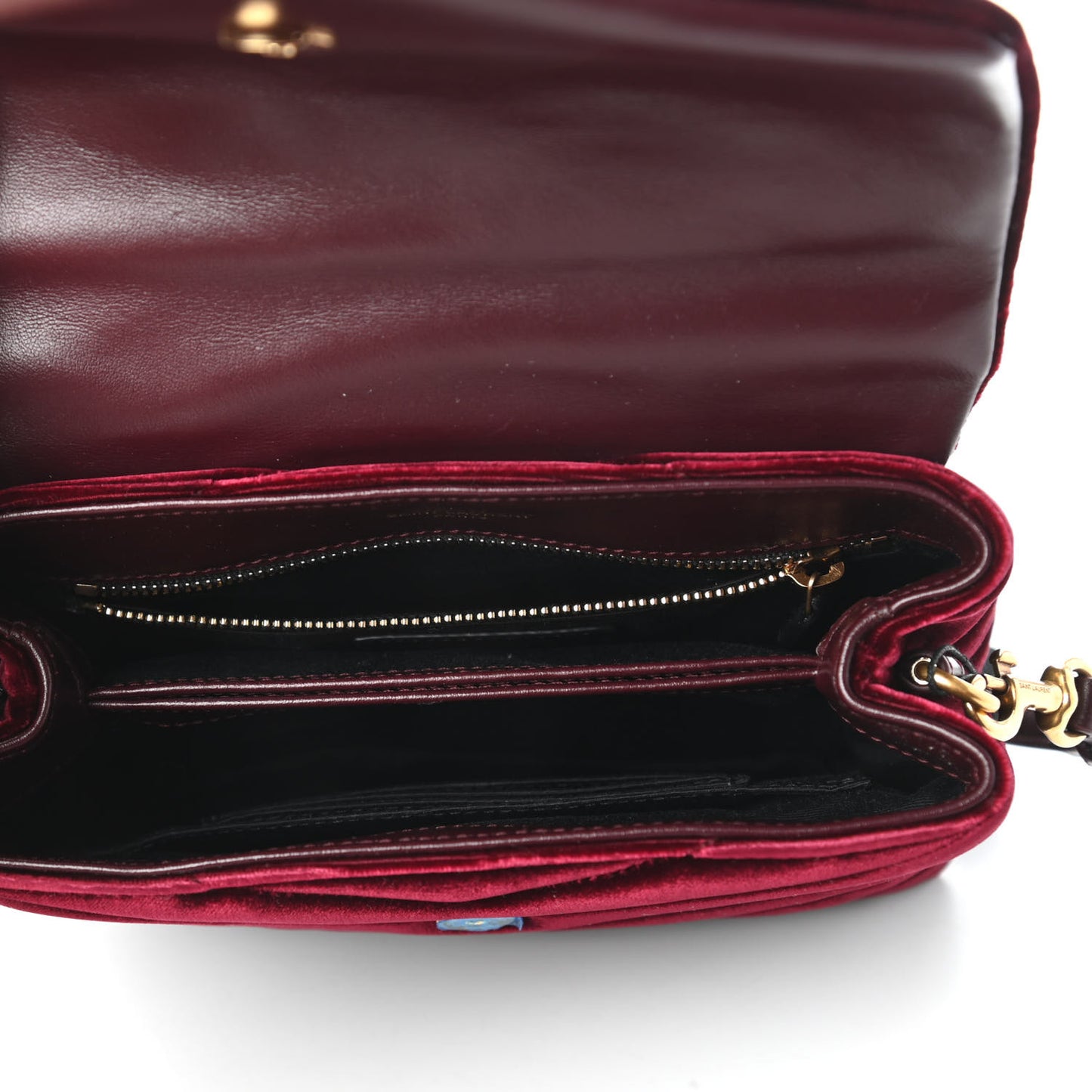Velvet Y Quilted Monogram Toy Loulou Chain Satchel Light Burgundy