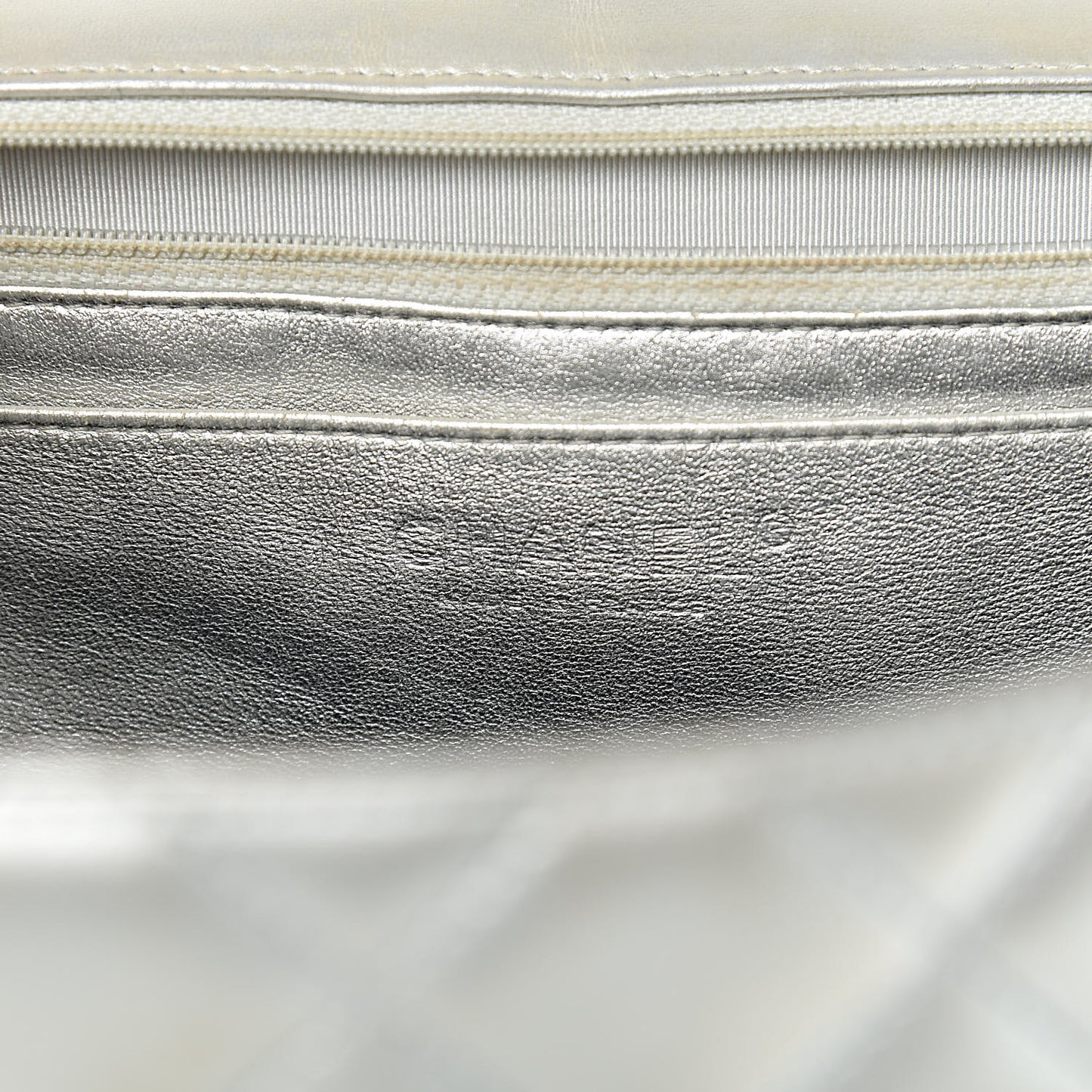 Metallic Lambskin Quilted Maxi Single Flap Silver