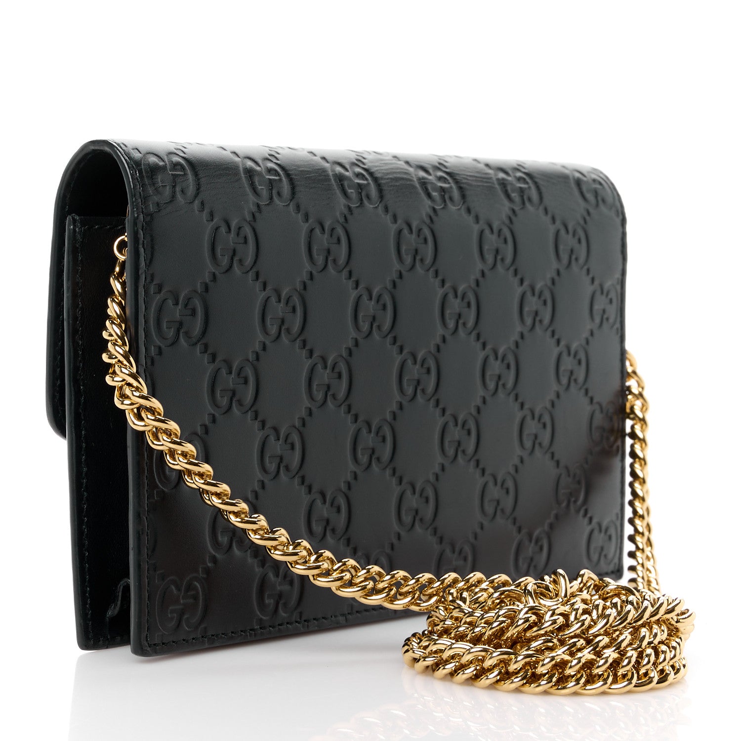 Gucci Guccissima Icon Chain Wallet Black 3 of 12
