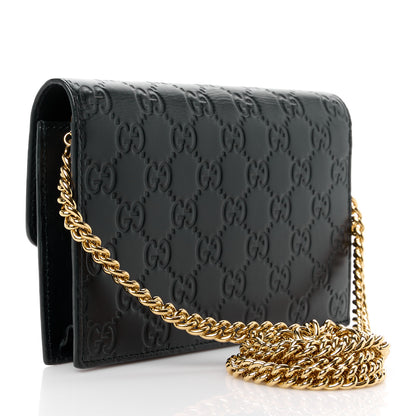 Gucci Guccissima Icon Chain Wallet Black 3 of 12