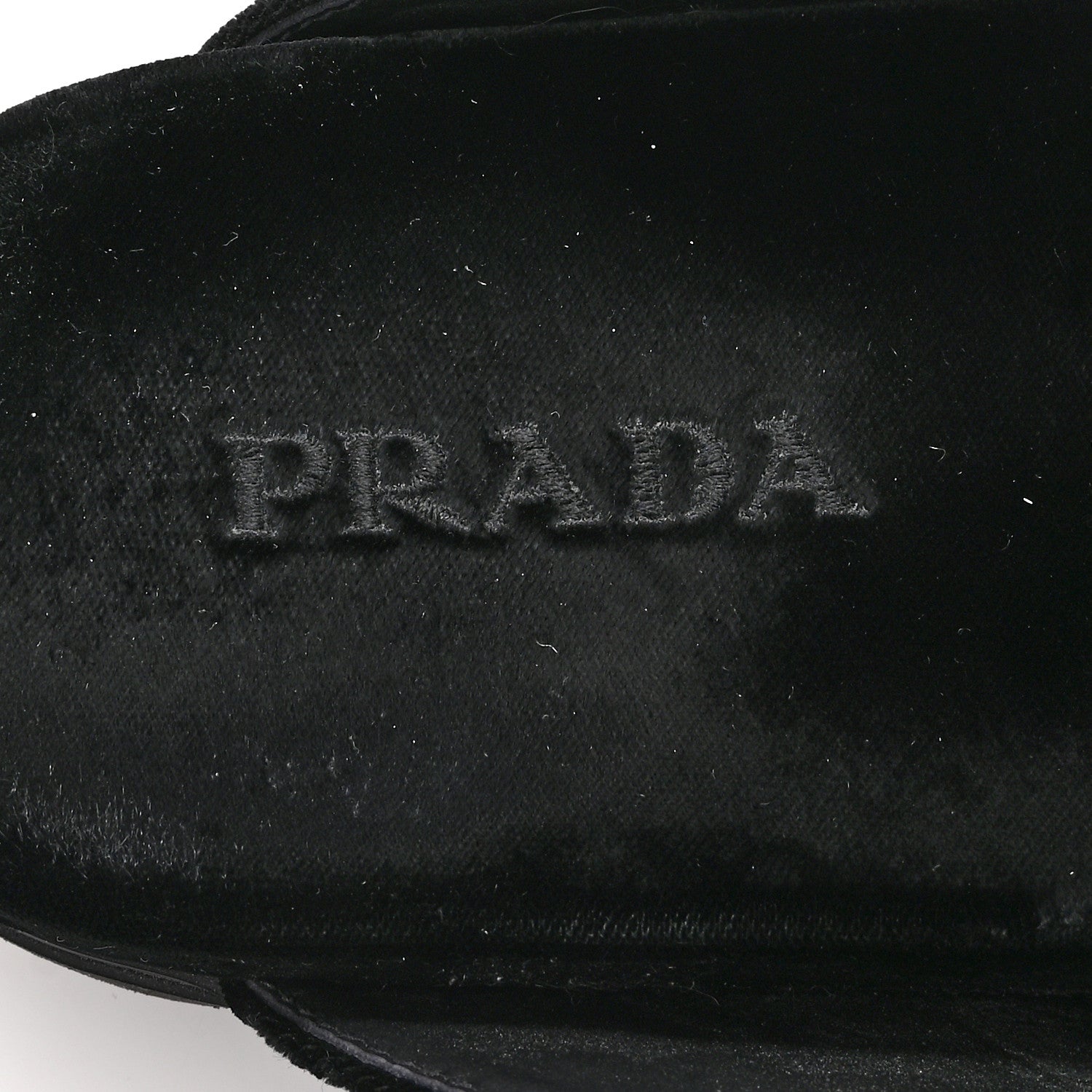Prada Velluto Triangle 20mm Flat Mules 37.5 Black 7 of 8
