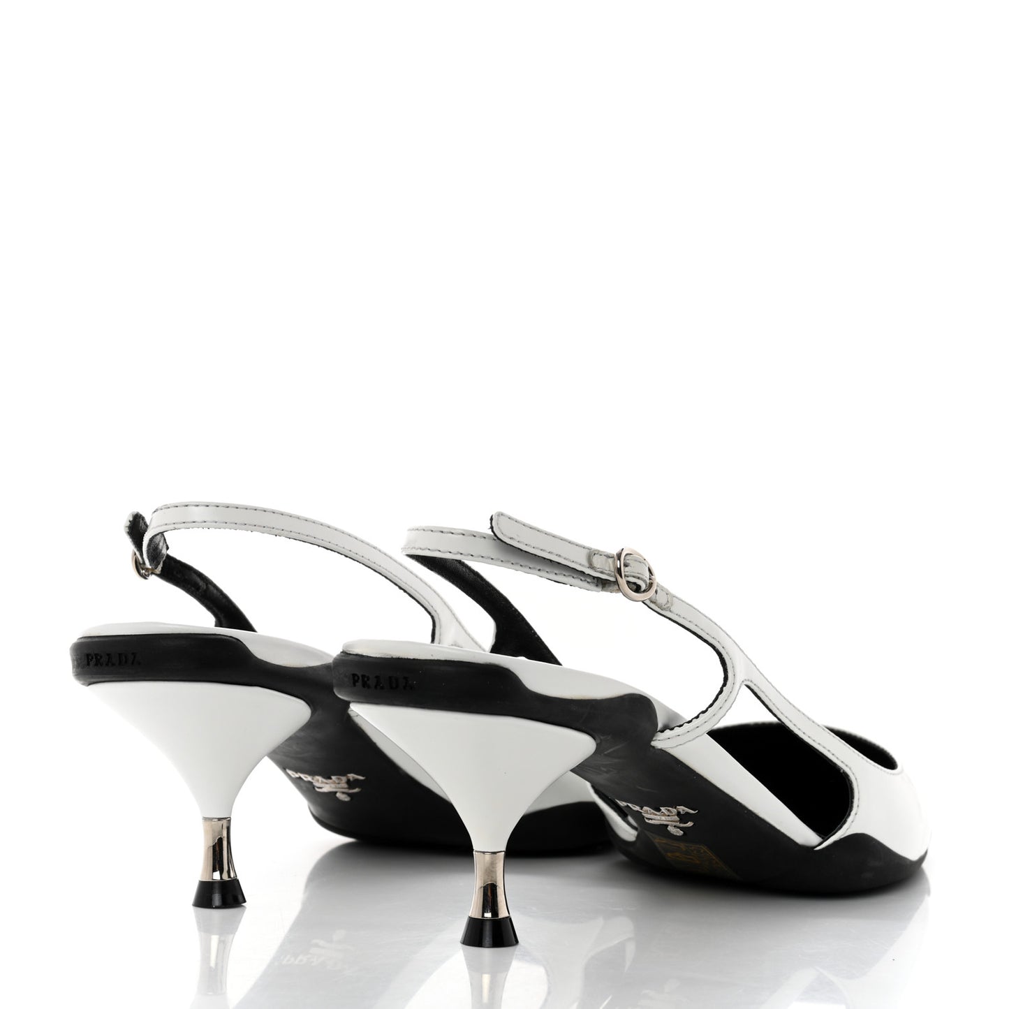 Spazzolato Pointed Toe 55mm Slingback Pumps 38 White