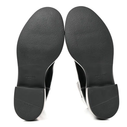 Prada Spazzolato Metal Triangle Logo 50mm Chelsea Boots 36 Black 5 of 8