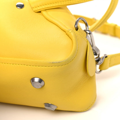 Balenciaga Shiny Day Calfskin Logo S Triangle Duffle Jaune Black 6 of 11