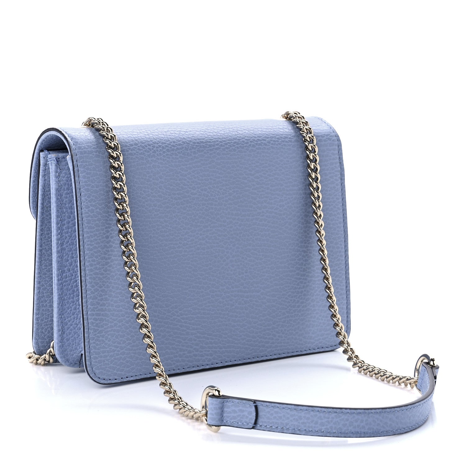 Gucci Dollar Calfskin Small Interlocking G Shoulder Bag Mineral Blue 3 of 10