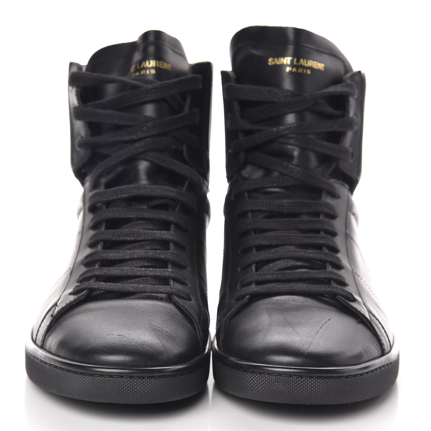 Calfskin Mens Court Classic SL/01H High Top Sneakers 43.5 Black