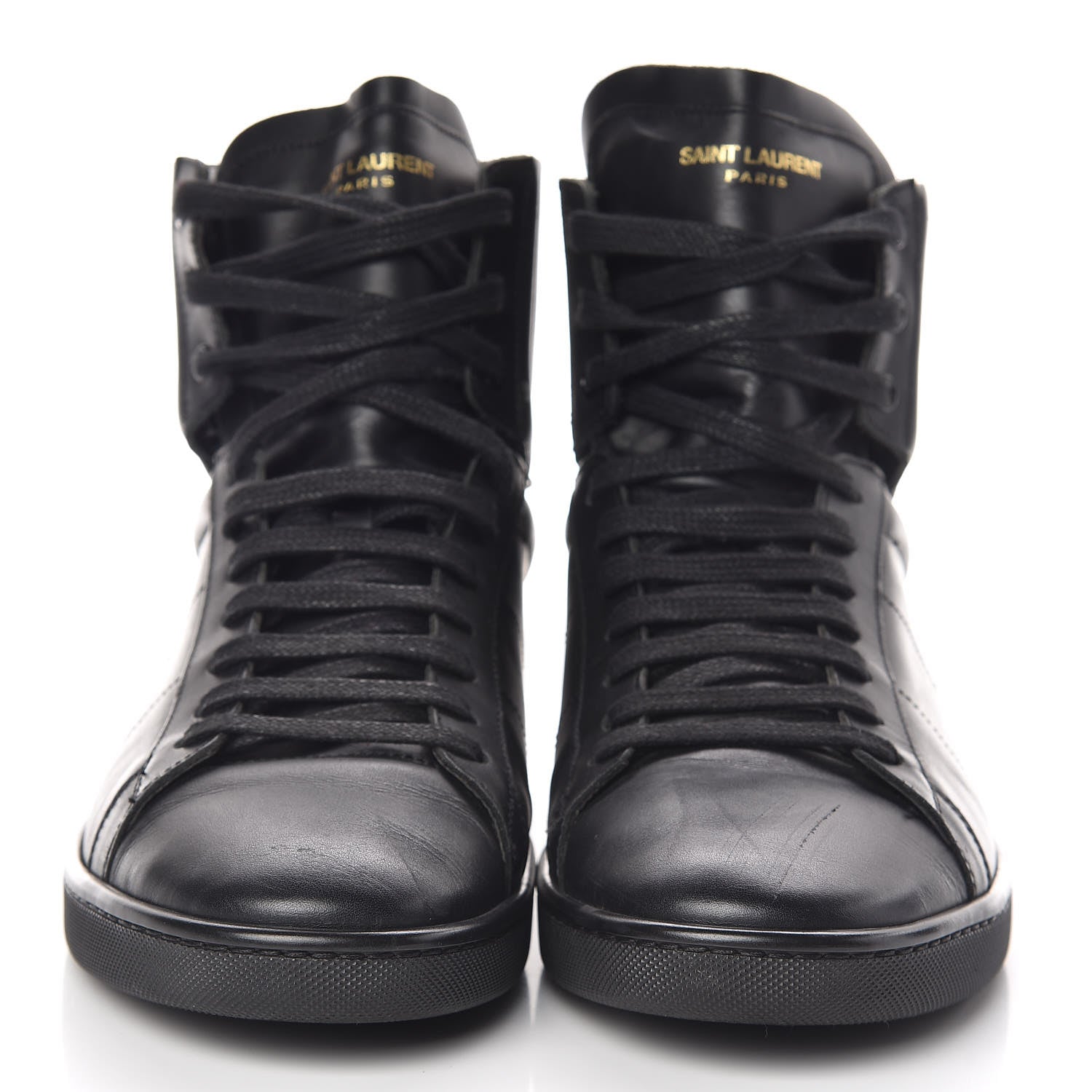 Saint Laurent Calfskin Mens Court Classic SL/01H High Top Sneakers 43.5 Black 2 of 11