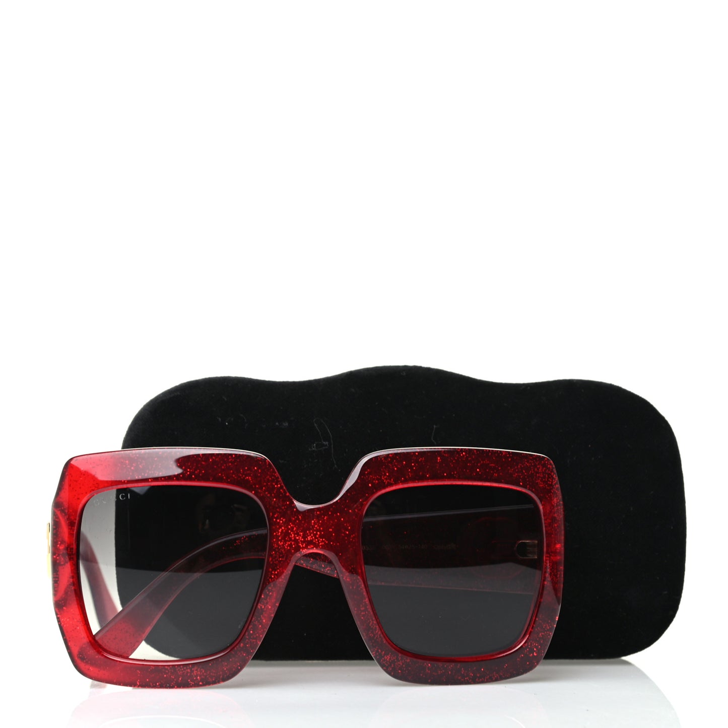 Acetate Square Frame Sunglasses GG0036S Glitter Red