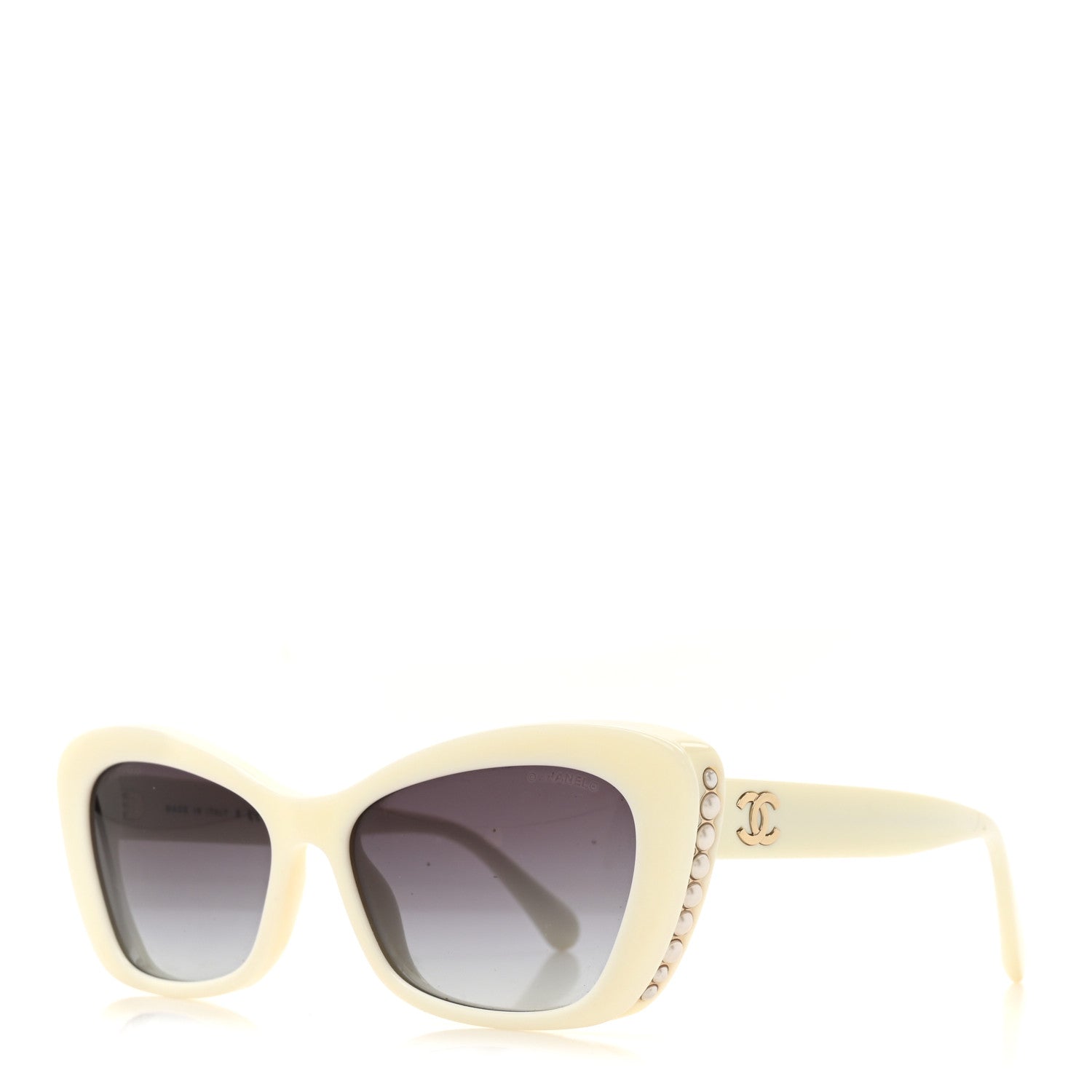 Chanel Acetate Pearl Cat Eye CC Sunglasses 5481-H-A White 1 of 8