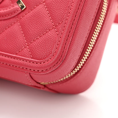 Chanel Caviar Quilted Small CC Filigree Vanity Case Rose 11 of 15