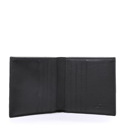 Valentino Garavani Nappa Canvas Camouflage Stars Bi-Fold Wallet Navy Black 5 of 6