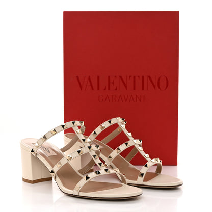 Valentino Garavani Calfskin Nappa Rockstud 60mm Caged Slide Sandals 40 Light Ivory 10 of 10