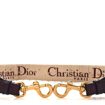 Christian Dior Oblique Studded Shoulder Strap Burgundy 3 of 4