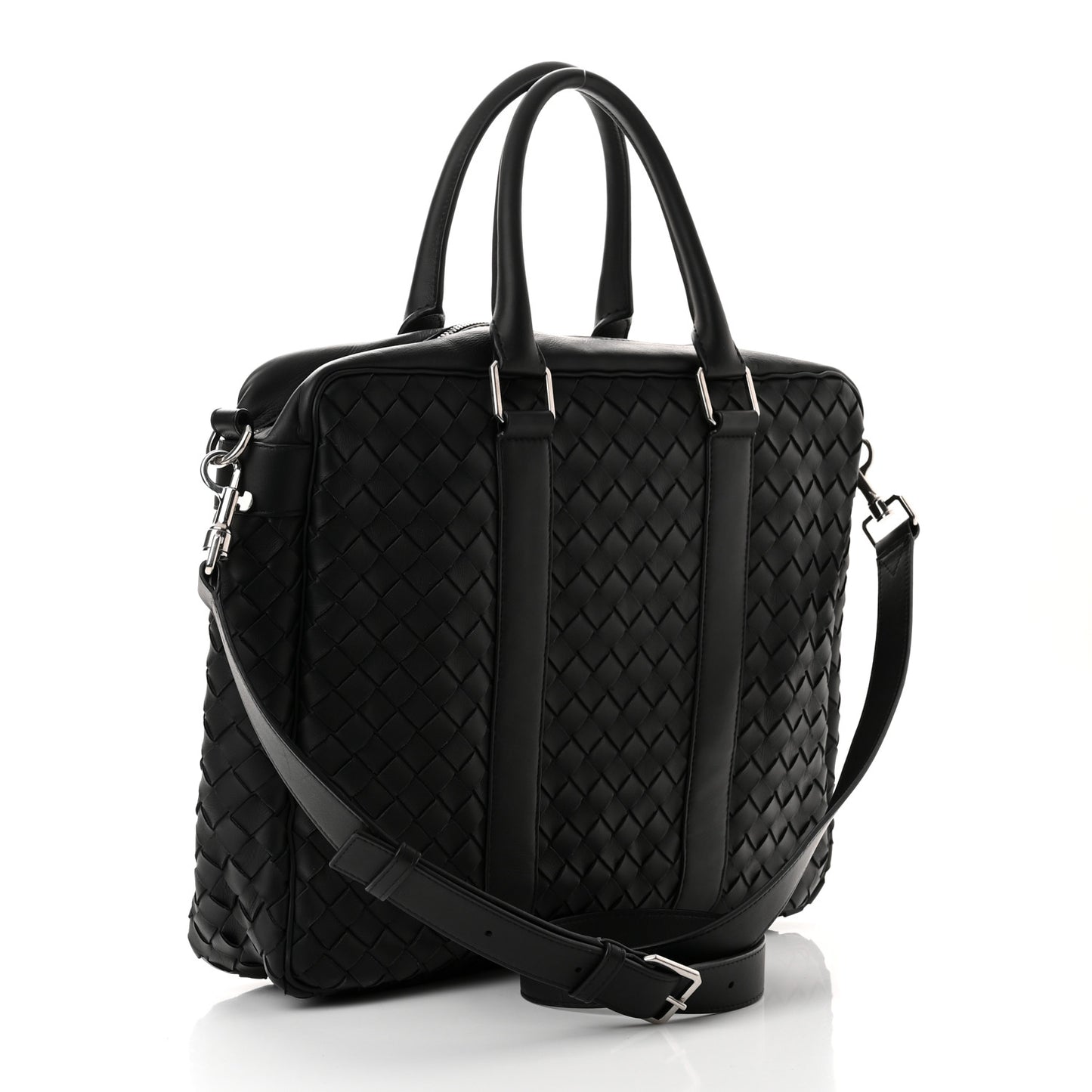 Nappa Intrecciato Large Briefcase Black