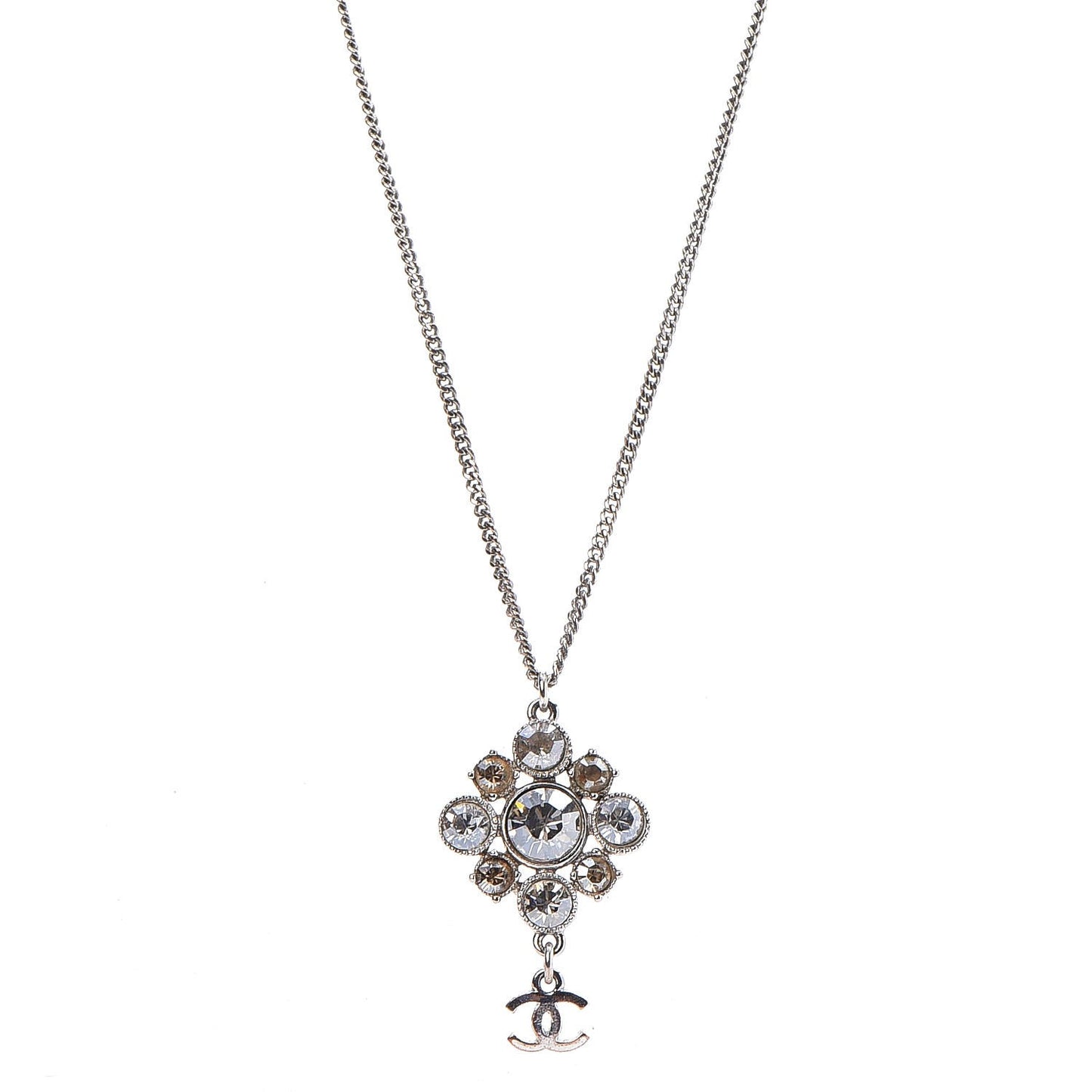 Crystal CC Necklace Silver