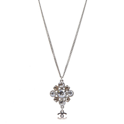 Chanel Crystal CC Necklace Silver 1 of 6