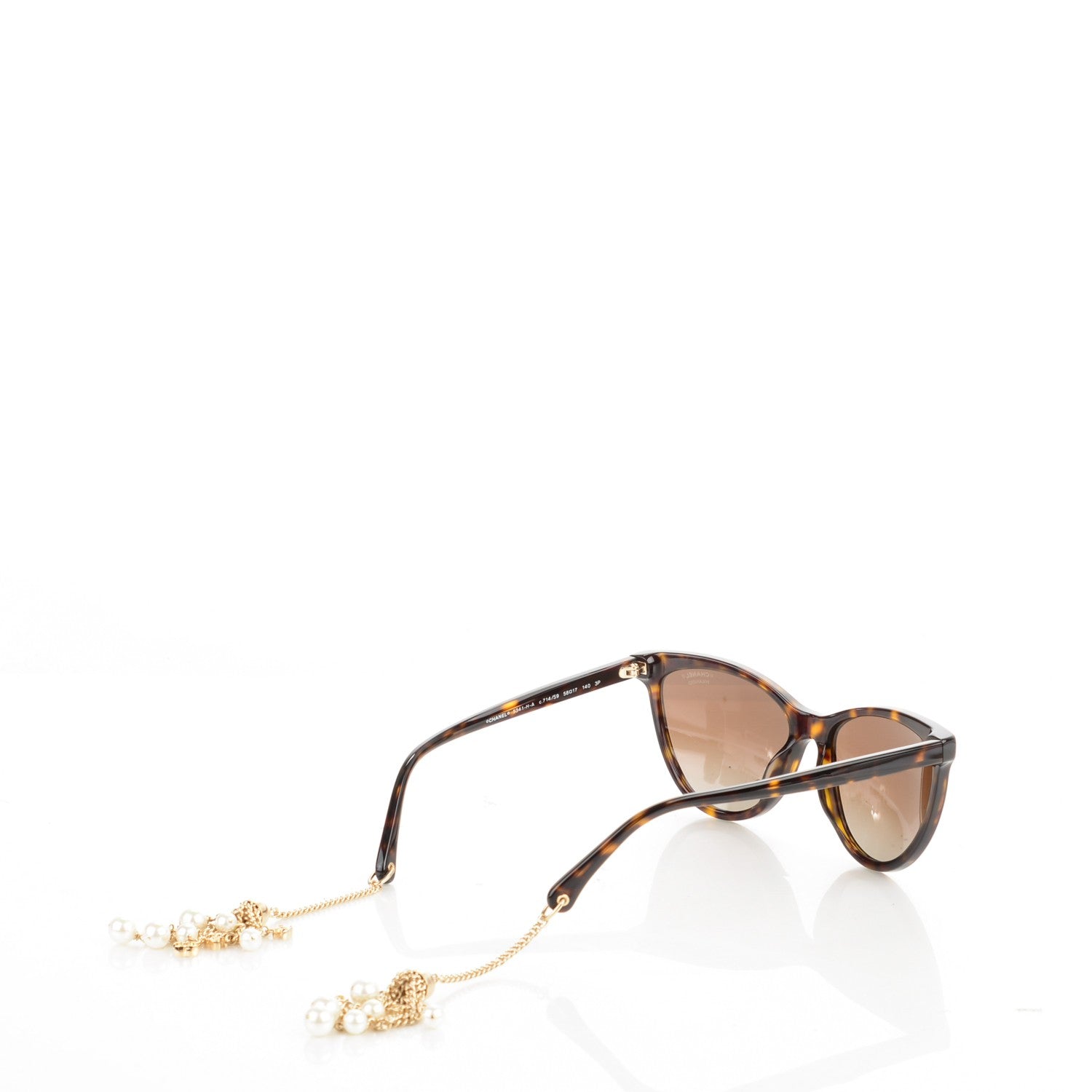 Chanel Acetate Polarized Fantasy Pearl Cat Eye Sunglasses 5341-H-A Tortoise 2 of 7