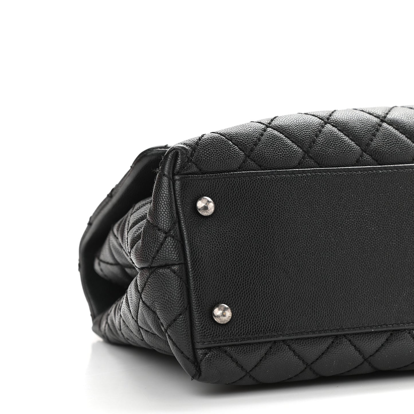 Caviar Quilted Medium Coco Handle Flap Black