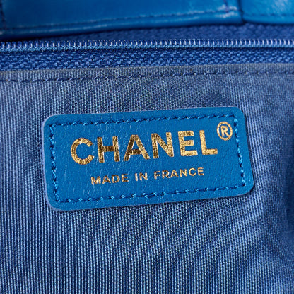 Chanel Lambskin Quilted Large Classic Shopping Tote Blue 7 of 11
