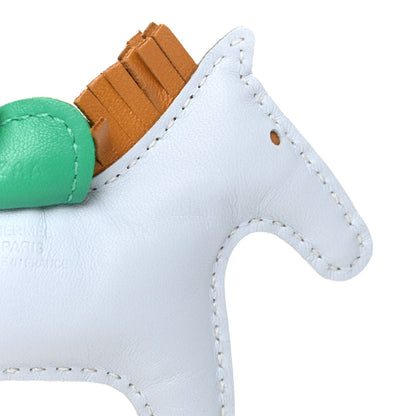 Hermes Milo Lambskin Grigri Rodeo Horse Bag Charm PM Bleu Brume Sesame Menthe 3 of 5