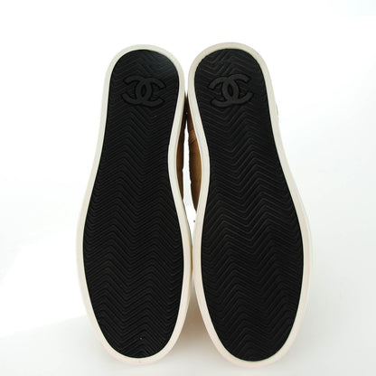 Chanel Metallic Suede Quilted High Top Sneakers 39 Dark Gold 5 of 7