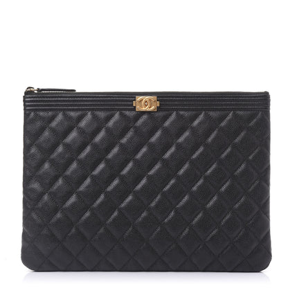 Chanel Caviar Quilted Medium Boy Cosmetic Case Black 1 of 10
