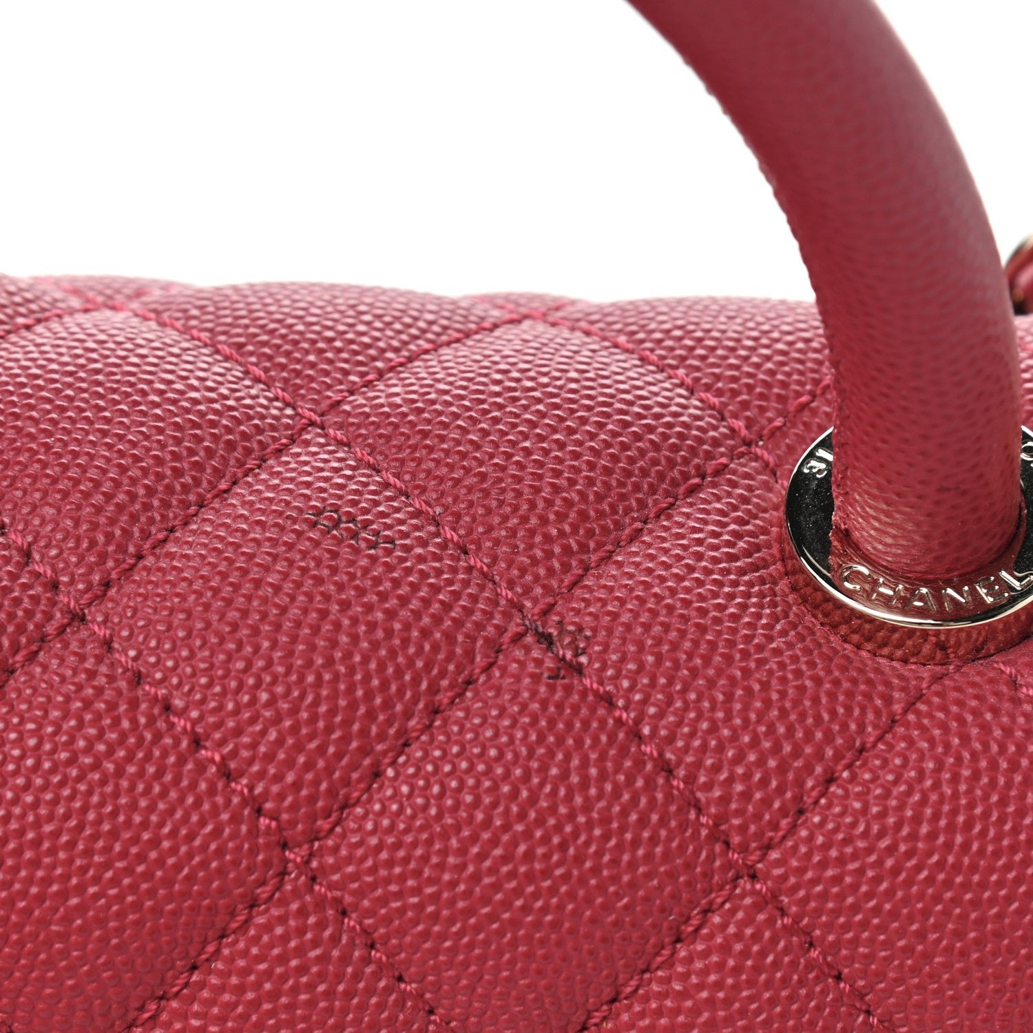 Chanel Caviar Quilted Small Coco Handle Flap Fuchsia 9 of 9