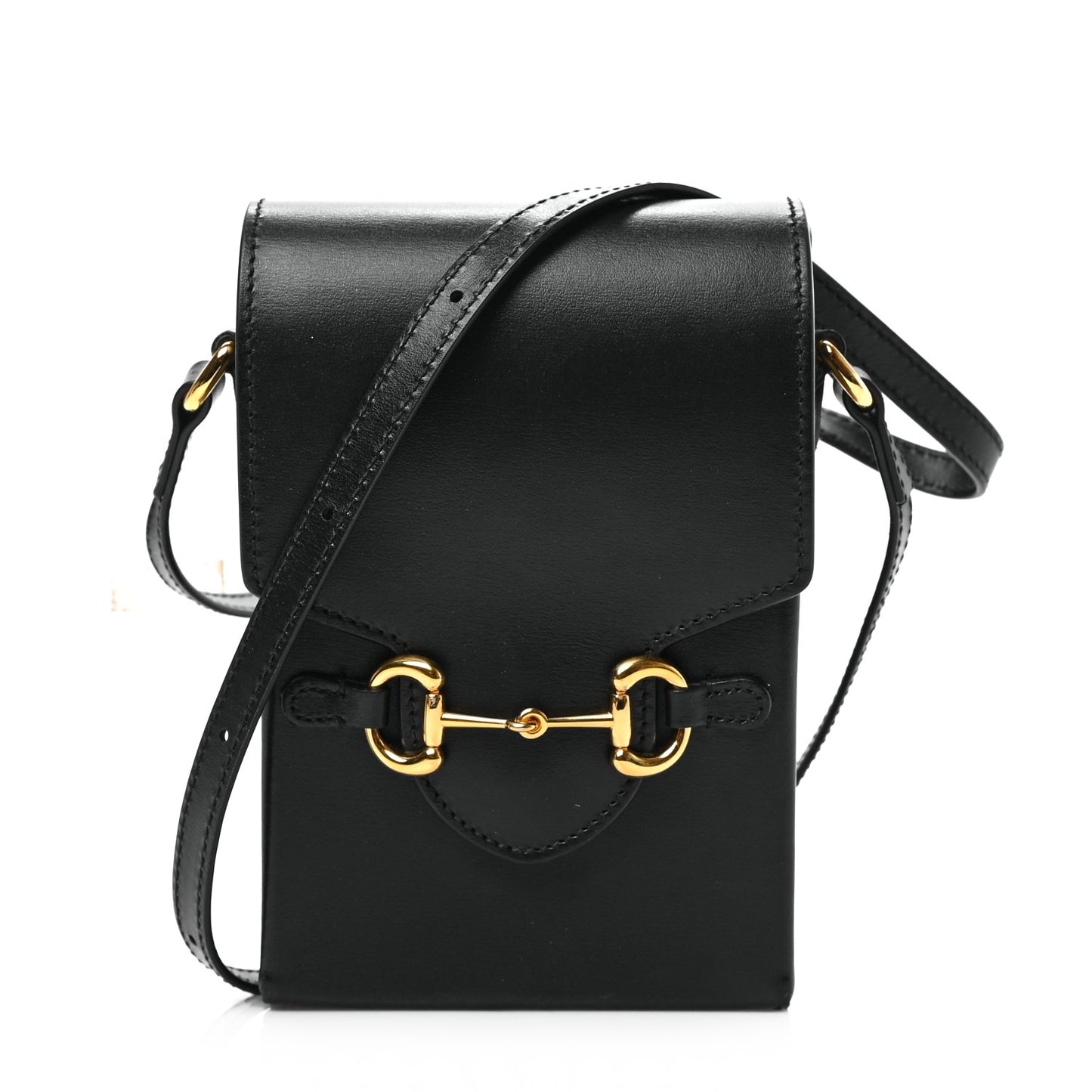 Boarded Plutone Calfskin Mini Horsebit 1955 Crossbody Bag Black