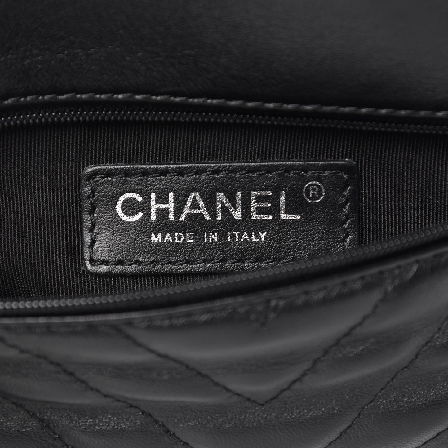Calfskin Chevron Waist Belt Bag Black