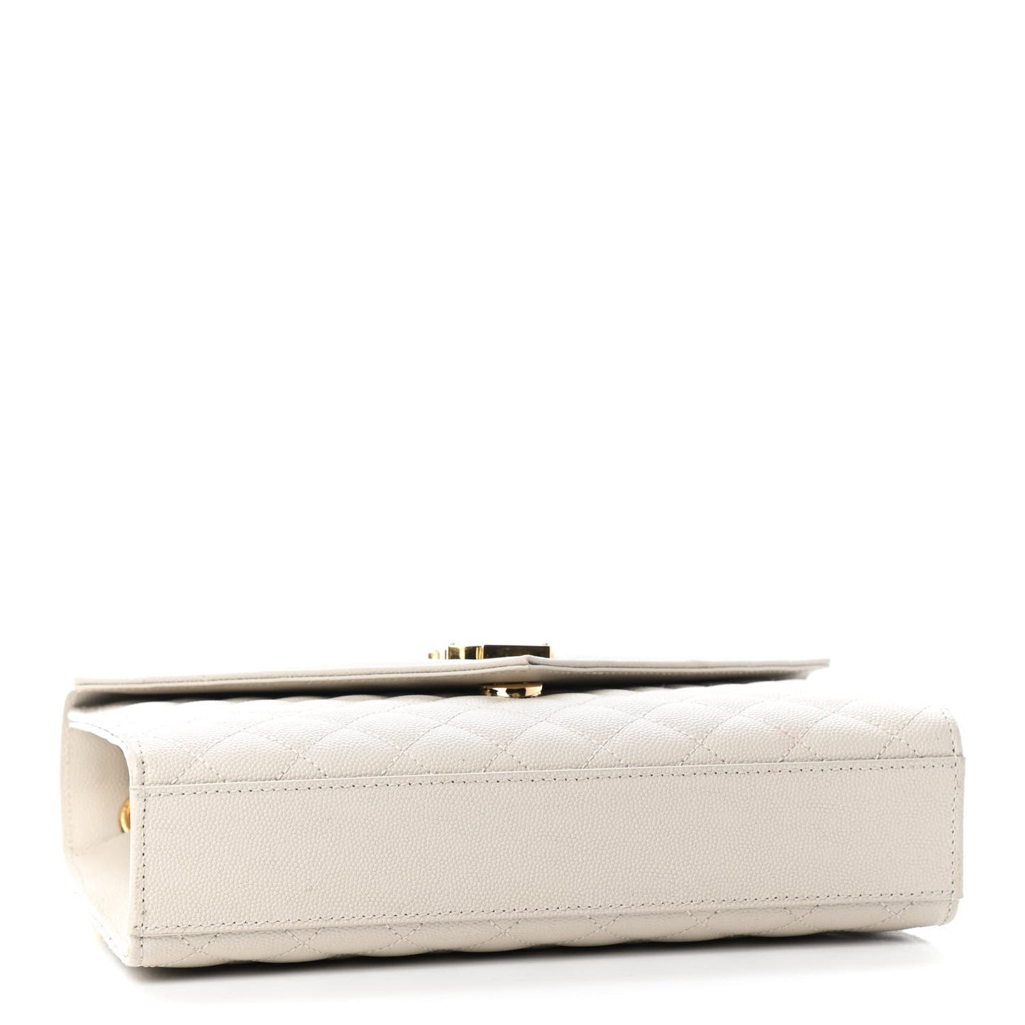 Grain De Poudre Textured Mixed Matelasse Medium Triquilt Monogram Satchel Crema Soft