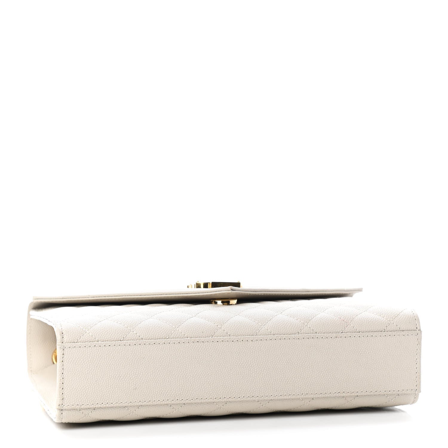Saint Laurent Grain De Poudre Textured Mixed Matelasse Medium Triquilt Monogram Satchel Crema Soft 3 of 6