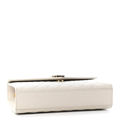 Saint Laurent Grain De Poudre Textured Mixed Matelasse Medium Triquilt Monogram Satchel Crema Soft 3 of 6