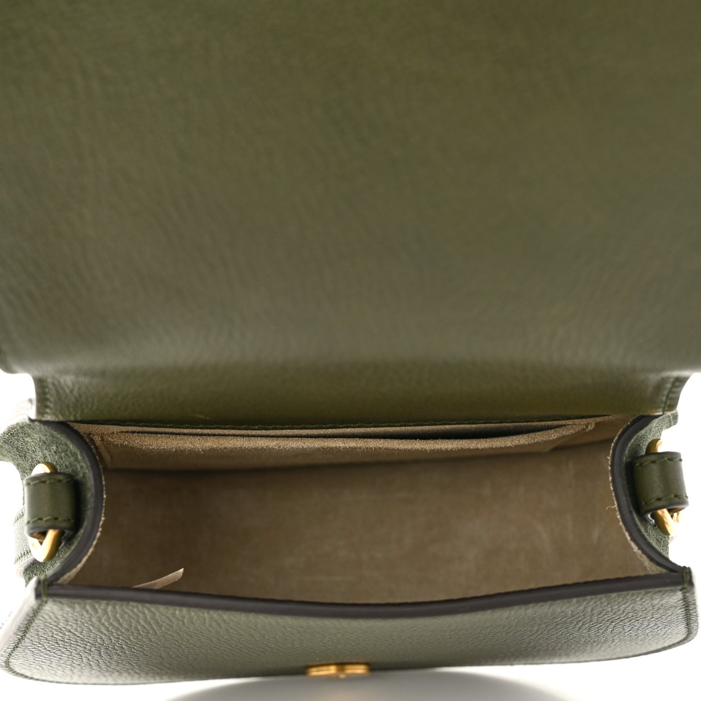Calfskin Suede Small Nile Bracelet Bag Forest Green