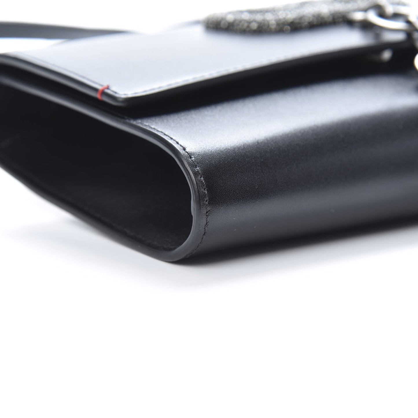 Calfskin VCase Chain Wallet Black