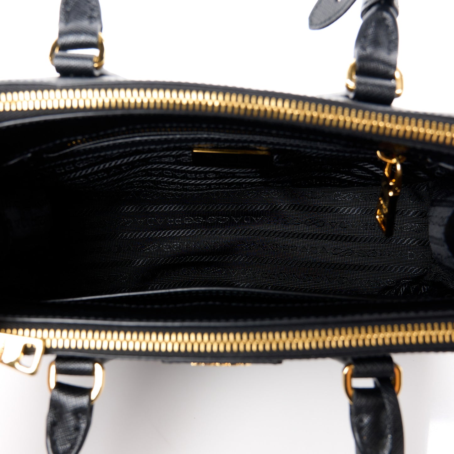 Saffiano Small Galleria Double Zip Tote Black