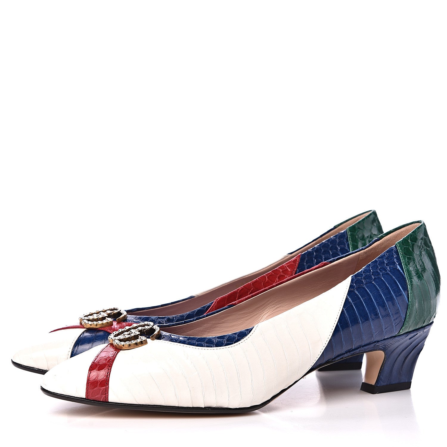 Gucci Snakeskin Crystal Double G Pumps 41 Multicolor 3 of 11
