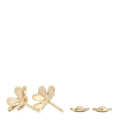 Van Cleef & Arpels 18K Yellow Gold Diamond Mini Frivole Earrings 3 of 5