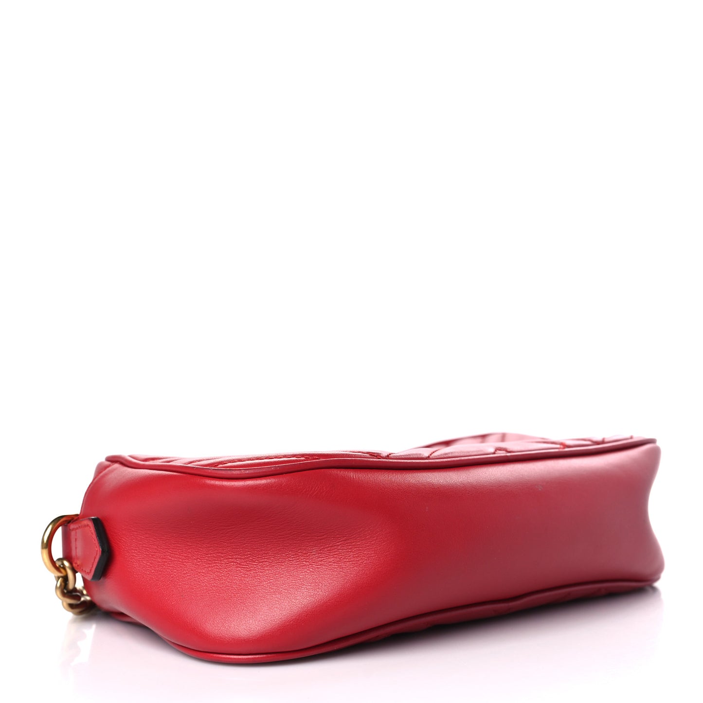 Calfskin Matelasse Small GG Marmont Chain Shoulder Bag Hibiscus Red